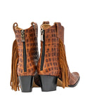 Manchester Brown Short Fringed Bootie