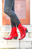 Sidney Red Fringe Bootie