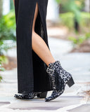 Grey Lepord Fringe Bootie