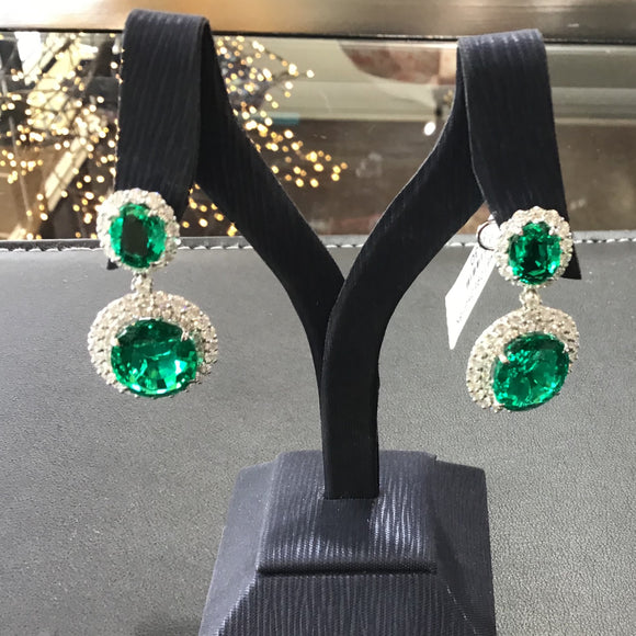 RD DIAMOND & EMERALD DROP EARRING