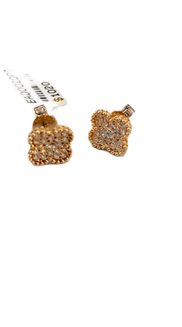 Diamond Flower Earrings