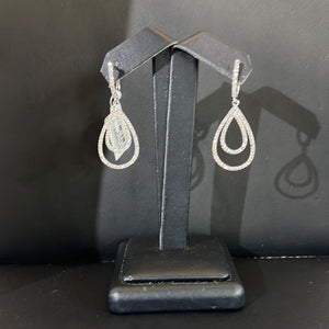 Diamond double tear drop earrings