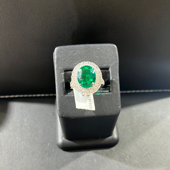 RD DIA & DIFFUSED EMERALD Ring